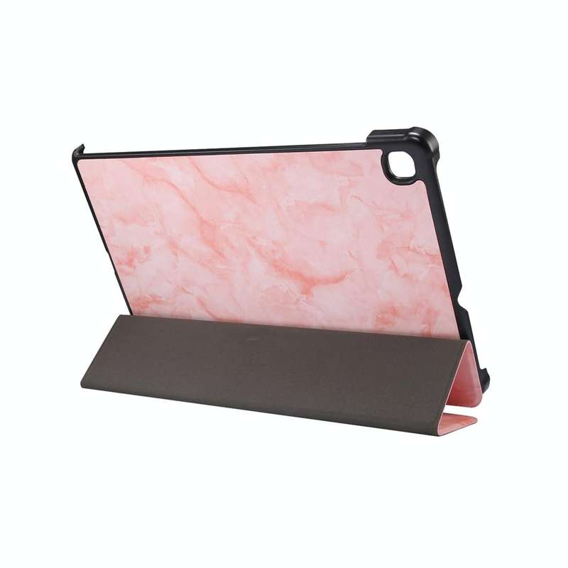For Galaxy Tab S6 Lite P610 / P615 Marble Texture Horizontal Flip Leather Case, with Three-foldin...
