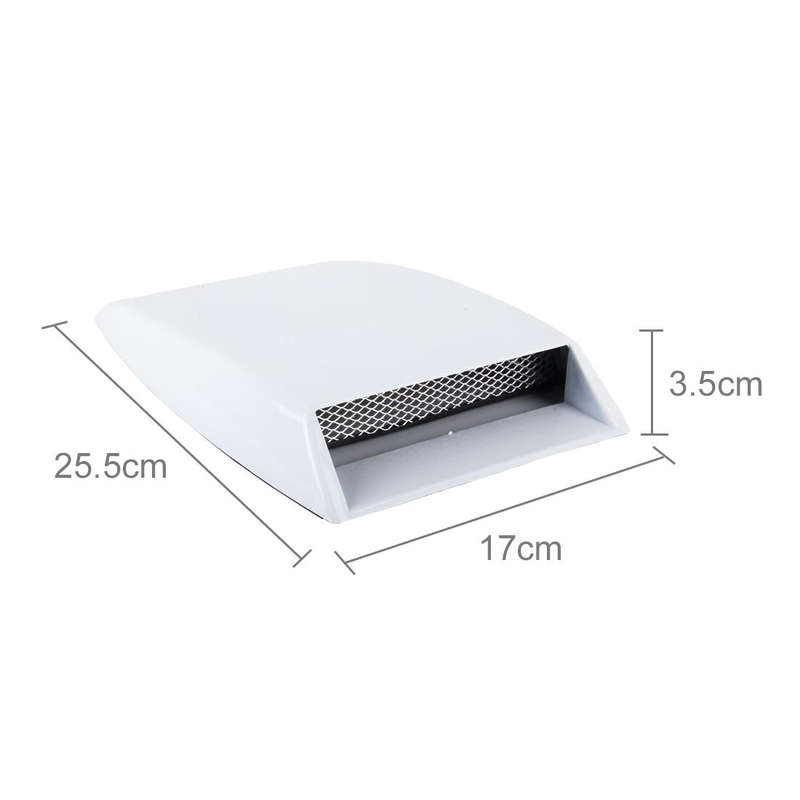 Car Turbo Style Air Intake Bonnet Scoop for Car Decoration(White)