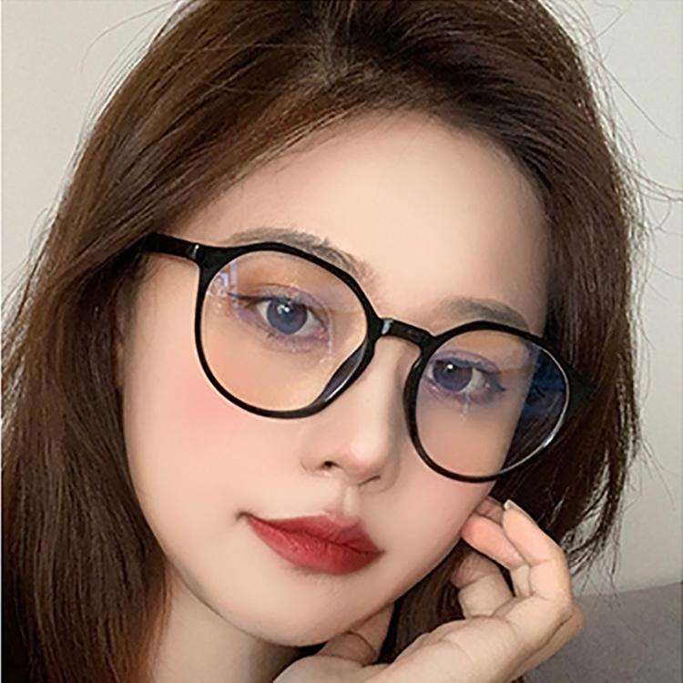 Fashion Eyeglasses Retro TR Frame Plain Glass Spectacles(Matte Black)