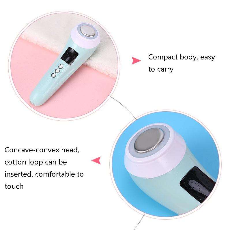 Facial Ultrasonic Iontophoresis Micro-Current Color Light Skin Rejuvenation Device(Light Purple)