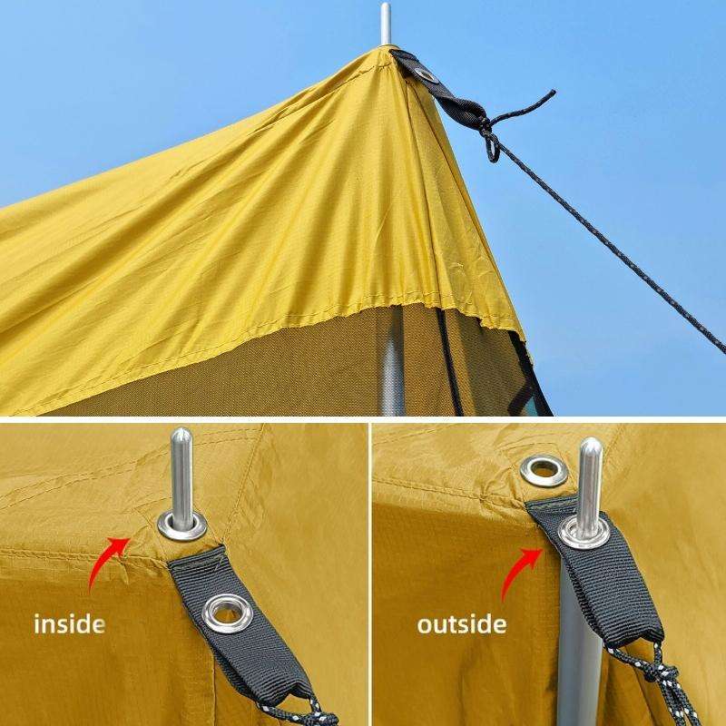 Rear Mosquito Repellent Sun Protection Tent RV Canopy Awning(Yellow)
