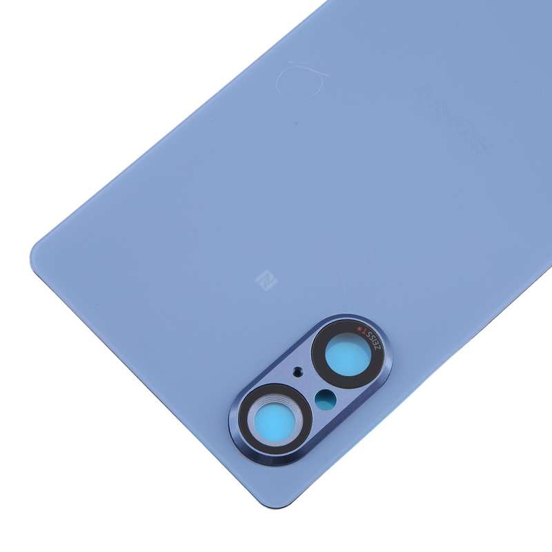 For Sony Xperia 5 V Battery Back Cover with Camera Lens Cover(Blue)