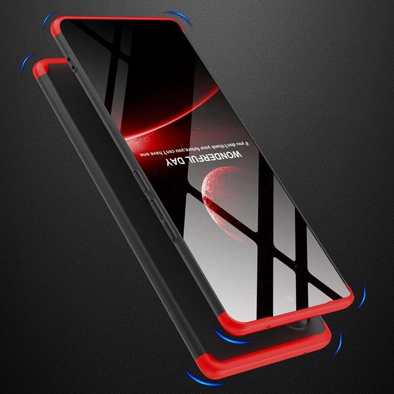 For vivo V29e GKK Three Stage Splicing Full Coverage PC Phone Case(Black Red)