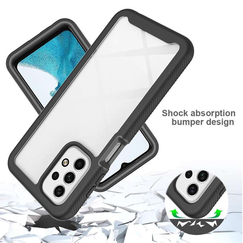 For Samsung Galaxy A23 4G Starry Sky Solid Color Series Shockproof PC + TPU Phone Case(Purple)