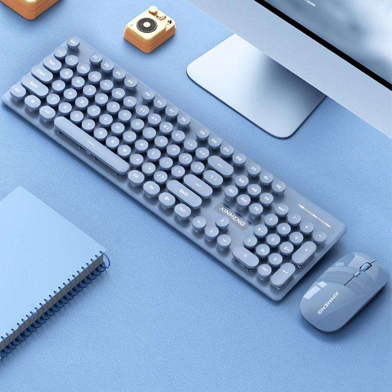 XINMENG N520 Rechargeable Wireless Keyboard Mouse Set(Blue)