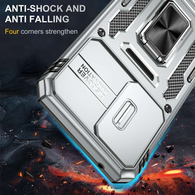 For Samsung Galaxy S23 FE 5G Armor PC + TPU Camera Shield Phone Case(Grey)