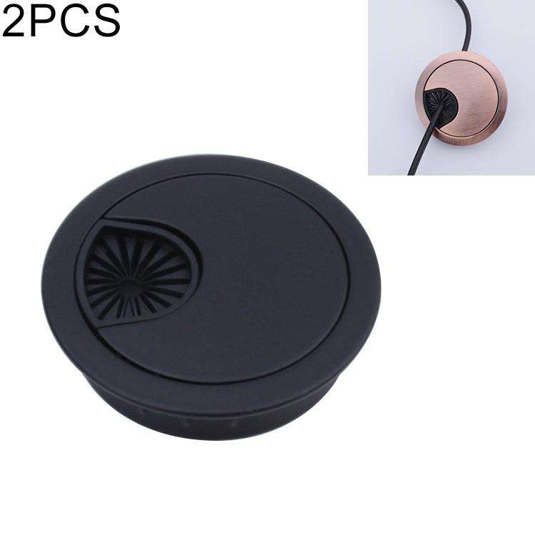 2 PCS Desk Computer Desktop Zinc Alloy Round Threading Box Hole Cover, Hole Diameter: 53mm (Matte...
