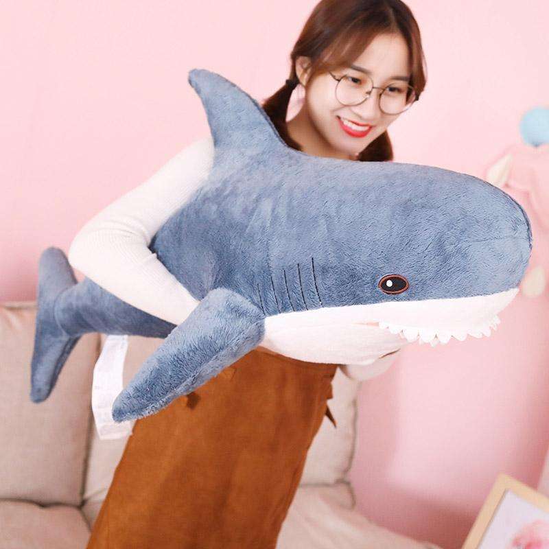 Plush Stuffed Toy Shark Kids Toys Boys Girls Animal Reading Pillow for Birthday Gifts, Height:80c...