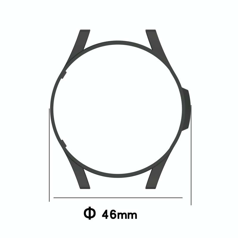 For Samsung Galaxy Watch4 Classic 46mm Half Coverage Hollowed PC Protective Case(Black Leopard Pr...