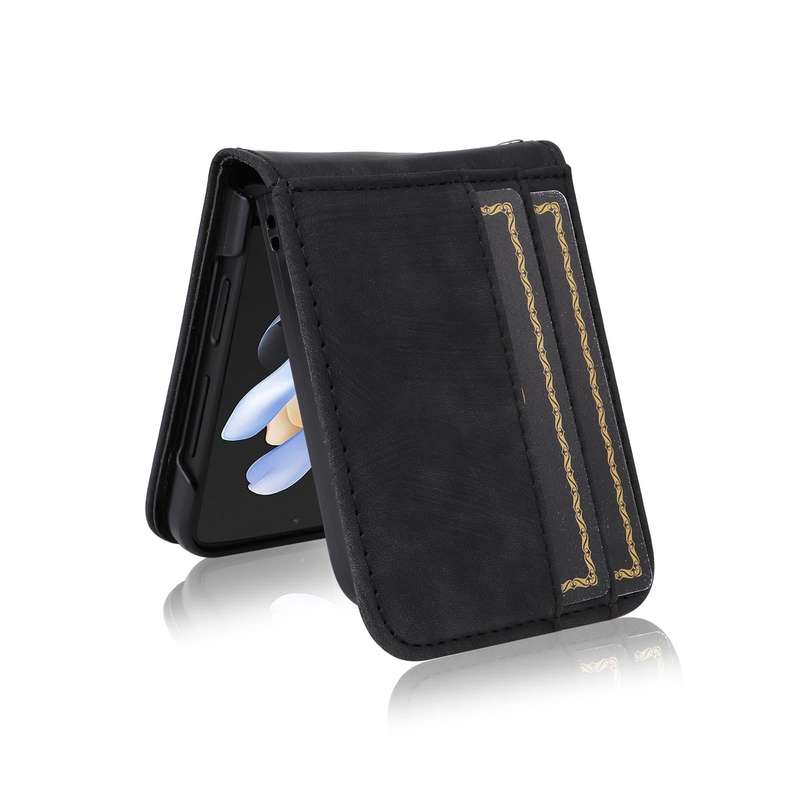 For Samsung Galaxy Z Flip4 BETOPNICE Dual-side Buckle Leather Phone Case(Black)