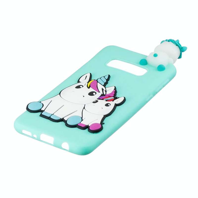For Galaxy S10e 3D Cartoon Pattern Shockproof TPU Protective Case(Couple Unicorn)