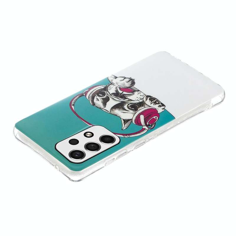 For Samsung Galaxy A13 4G Luminous TPU Protective Phone Case(Headset Dog)