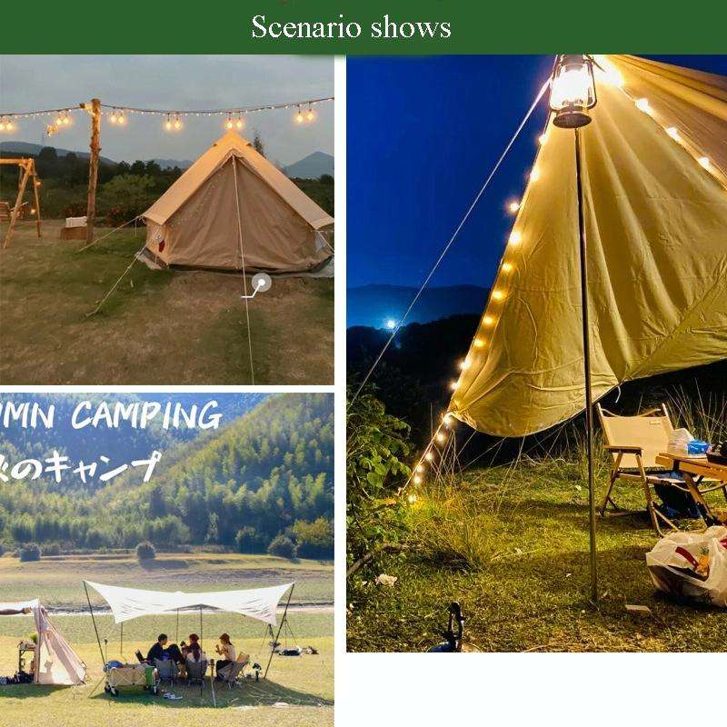 4m x 6 Rolls Outdoor Camping Tent Canopy Wind Rope Luminous Multi-Function Wind Rope Buckle Tent ...