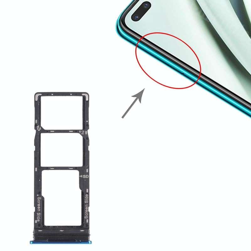 For infinix Note 8 X692 SIM Card Tray + SIM Card Tray + Micro SD Card Tray (Green)