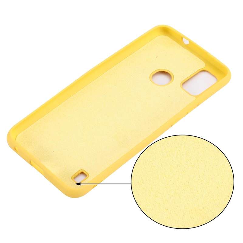 For ZTE Blade A51 2021 Pure Color Liquid Silicone Shockproof Full Coverage Phone Case(Yellow)