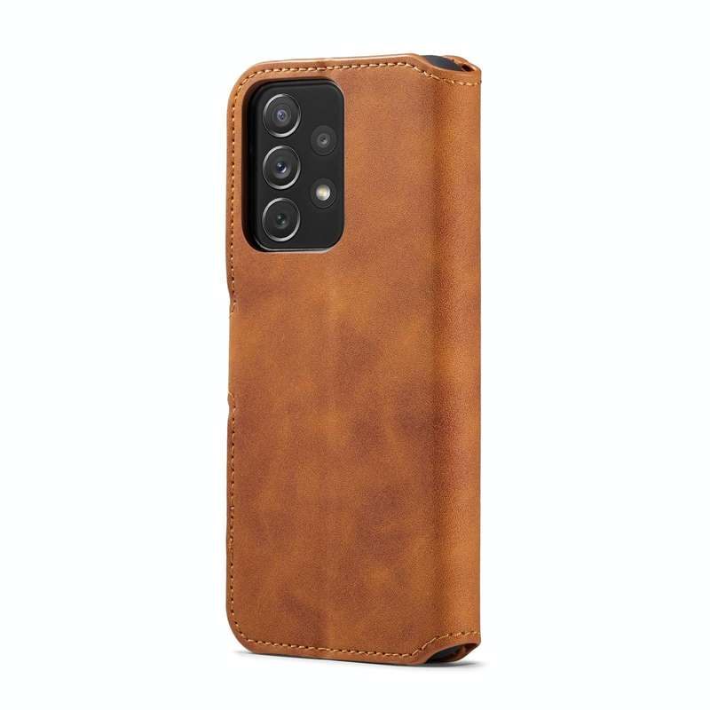 For Samsung Galaxy A53 5G DG.MING Retro Oil Side Horizontal Flip Leather Case with Holder & Card ...