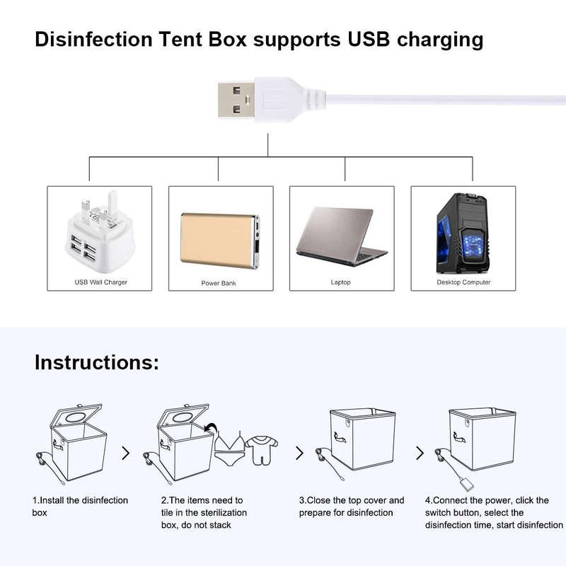 PULUZ 20cm UVC Light Germicidal Sterilizer Disinfection Tent Box