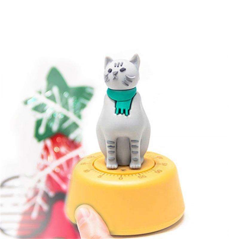 Cartoon Cat Shape Countdown Timer Student Learning Time Manager Kitchen Timer Mechanical Reminder...