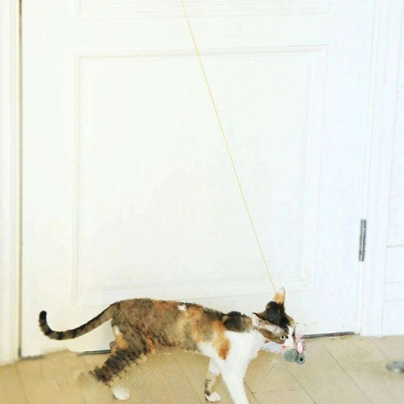 Hanging Door Retractable Cat Teaser Stick Pet Toy(Hanging Mouse)