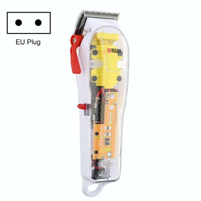 WMARK Transparent Hair Clipper With Non-slip Sleeve Rechargeable Clipper, EU Plug(108C)