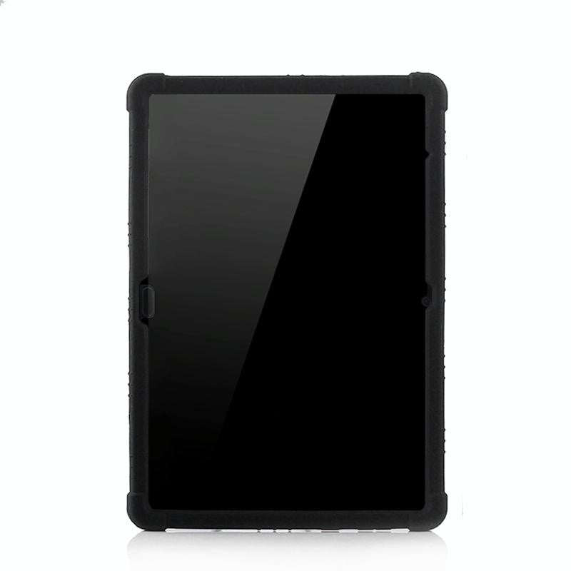 For Huawei MediaPad T5 Tablet PC Silicone Protective Case with Invisible Bracket(Black)