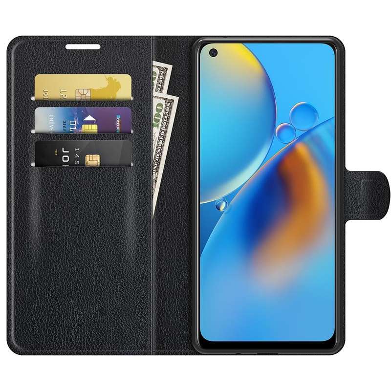 For OPPO F19 / A74 4G Litchi Texture Horizontal Flip Protective Case with Holder & Card Slots & W...