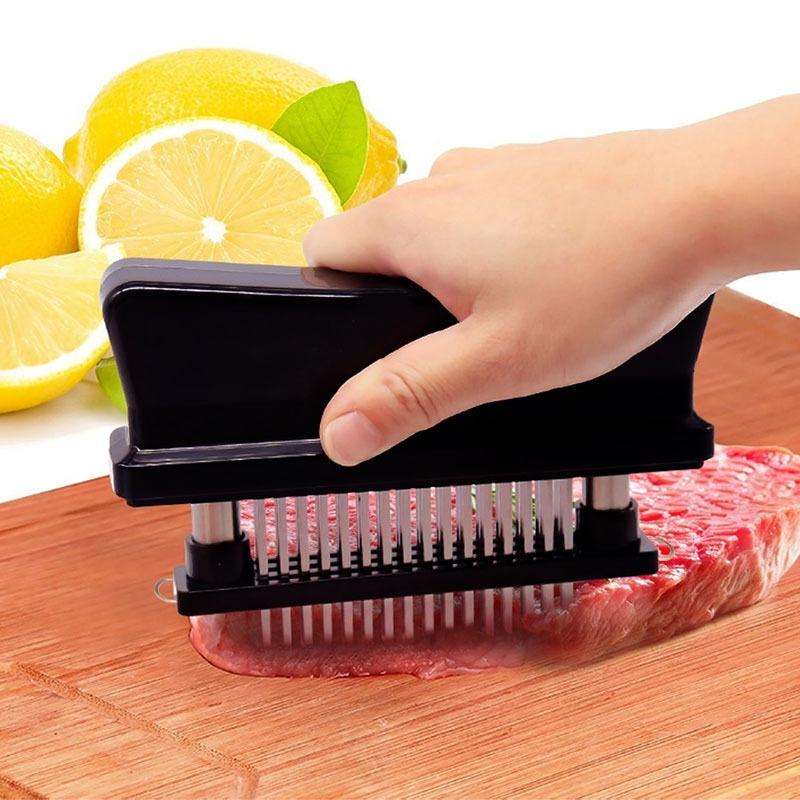 10B48 Tenderizer Pin Meat Looser 48 Pin Stainless Steel Meat Hammer(Black)