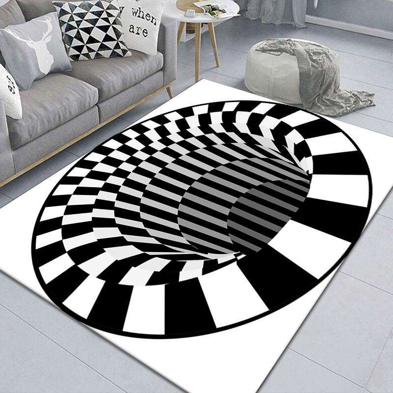 3D Geometric Stereo Trap Vision Living Room Bedroom Carpet, Size: 40x60cm(Rectangular Visual B)