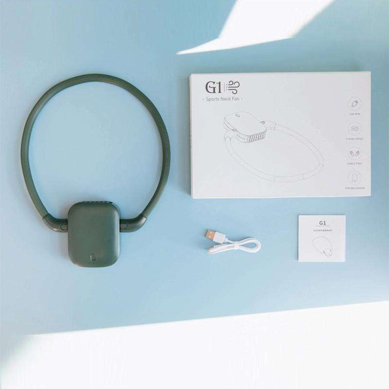 G1 USB Portable Sports Hanging Neck Fan(Dark Green)