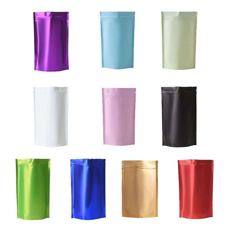 100 PCS/Set Matte Aluminum Foil Snack Stand-up Pouch, Size:14x20+4cm(Gold)