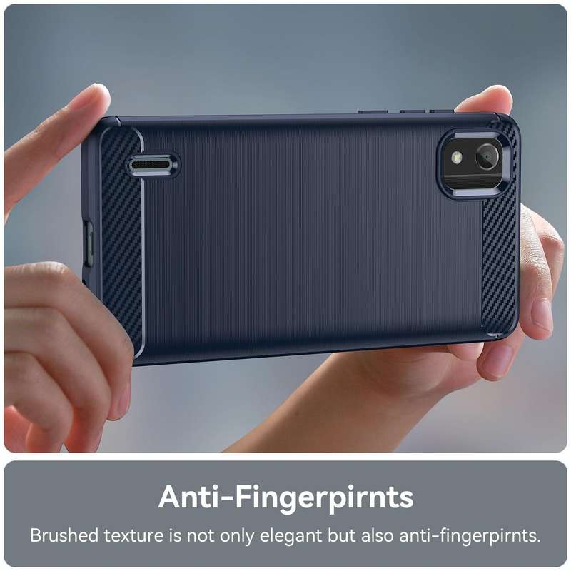 For Nokia C2 2nd Edition Brushed Texture Carbon Fiber TPU Phone Case(Blue)