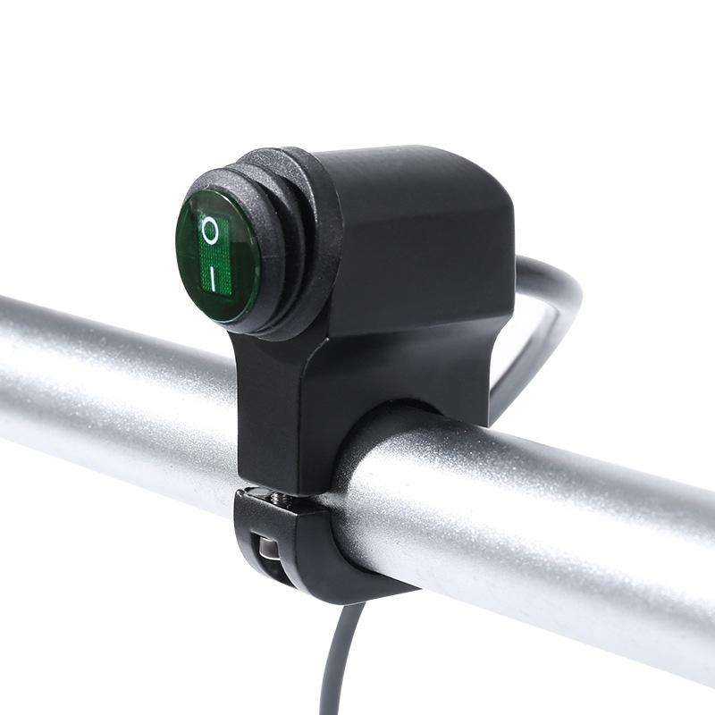 Motorcycle Aluminum Alloy Faucet LED Waterproof Switch Accessories Headlight Switch(Green Light B...