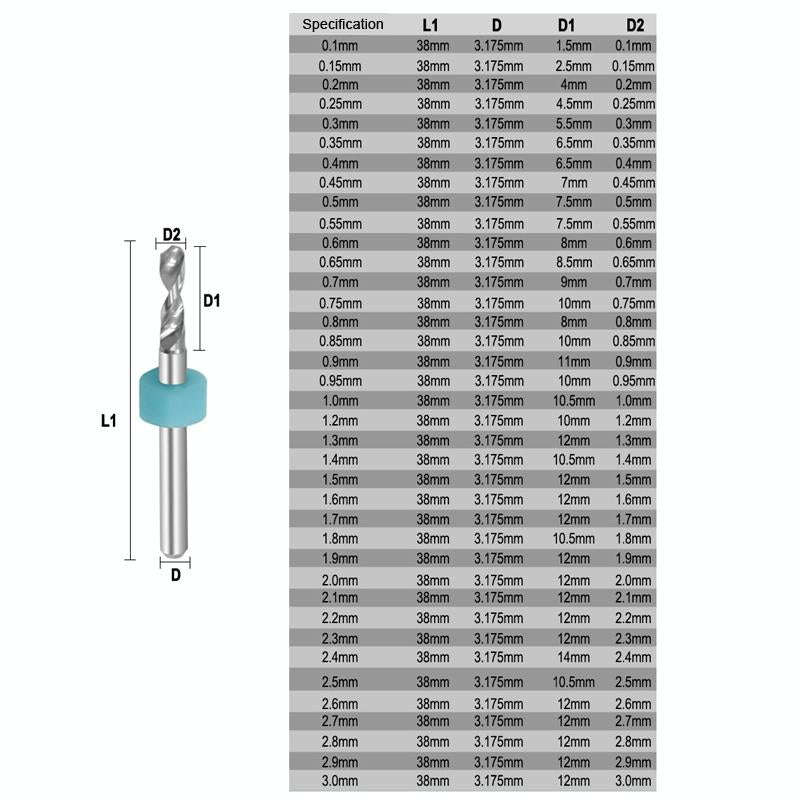 10 In 1 PCB Tungsten Steel Drill Bits Carving Miniature Drill Bits, Size: 1.5-2.4mm