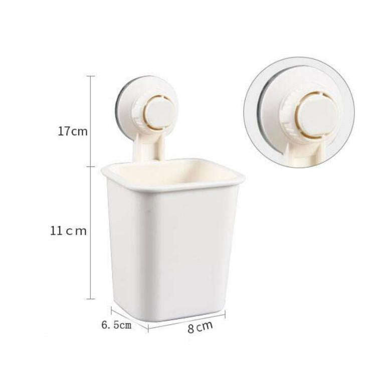 Suction Wall Toothpaste Toothbrush Holder Bathroom Shelf(White)