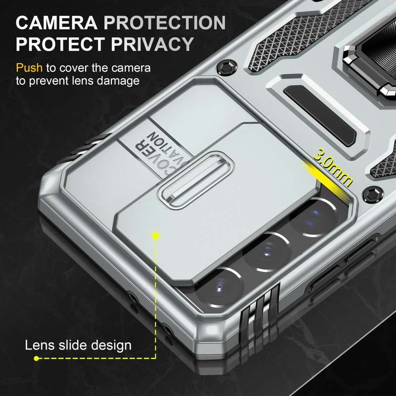 For Samsung Galaxy S21 Ultra 5G Armor PC + TPU Camera Shield Phone Case(Grey)