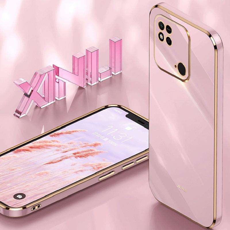 For Xiaomi Redmi 10C XINLI Straight Edge 6D Electroplate TPU Phone Case(Cherry Purple)
