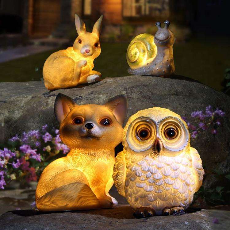 HSR001 Outdoor Solar Animal Resin Lawn Light(Snail)