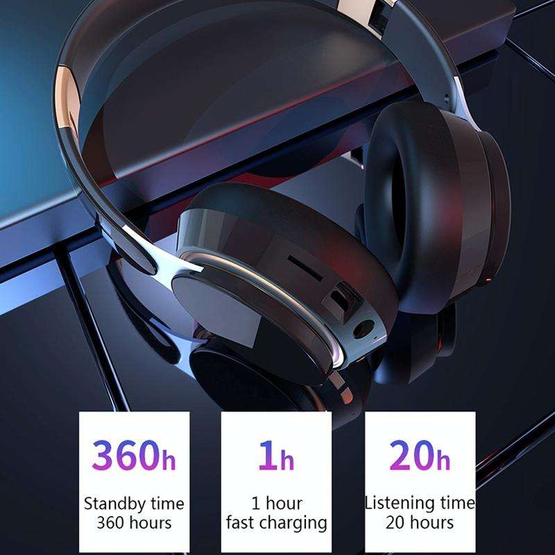 07S Folding Sports Computer Games Wireless Bluetooth V5.0 Headset with Mic (Black)