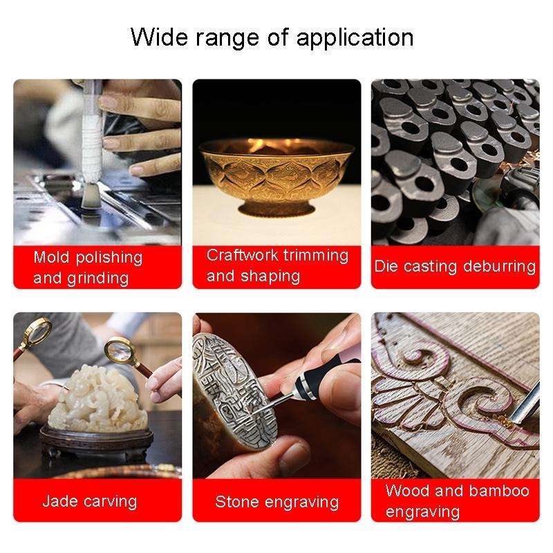 SNJ-3681 Mini Engraving Pen Wireless Polishing Electric Grinder(Silver Carving Template Set)