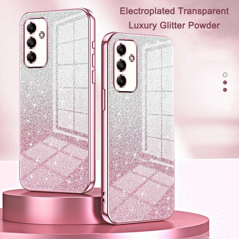 For Samsung Galaxy A05s Gradient Glitter Powder Electroplated Phone Case(Transparent)