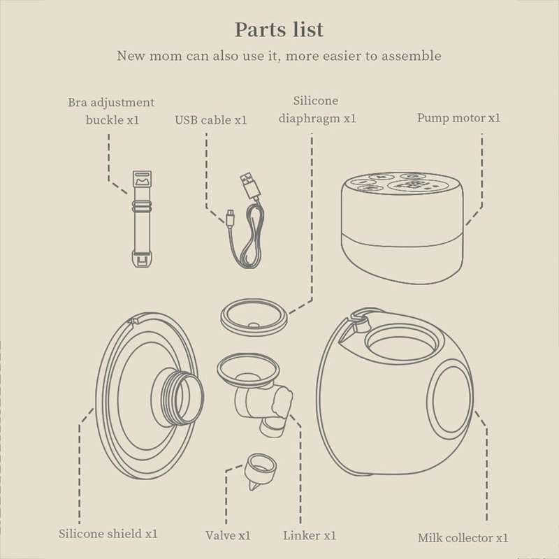 S12 LCD Screen Smart Large Capacity Portable Wearable Silent Electric Breast Pump, Color: White