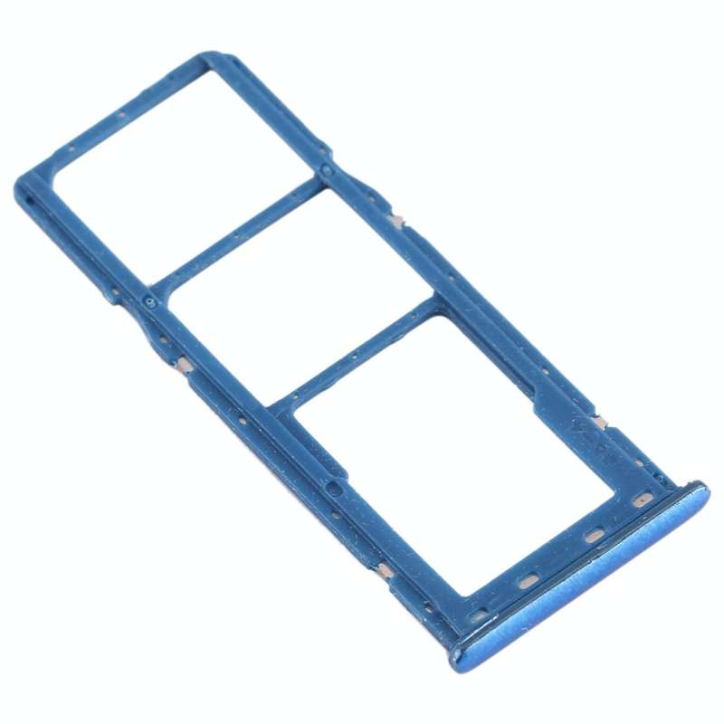 For Galaxy A20 A30 A50 SIM Card Tray + SIM Card Tray + Micro SD Card Tray (Blue)