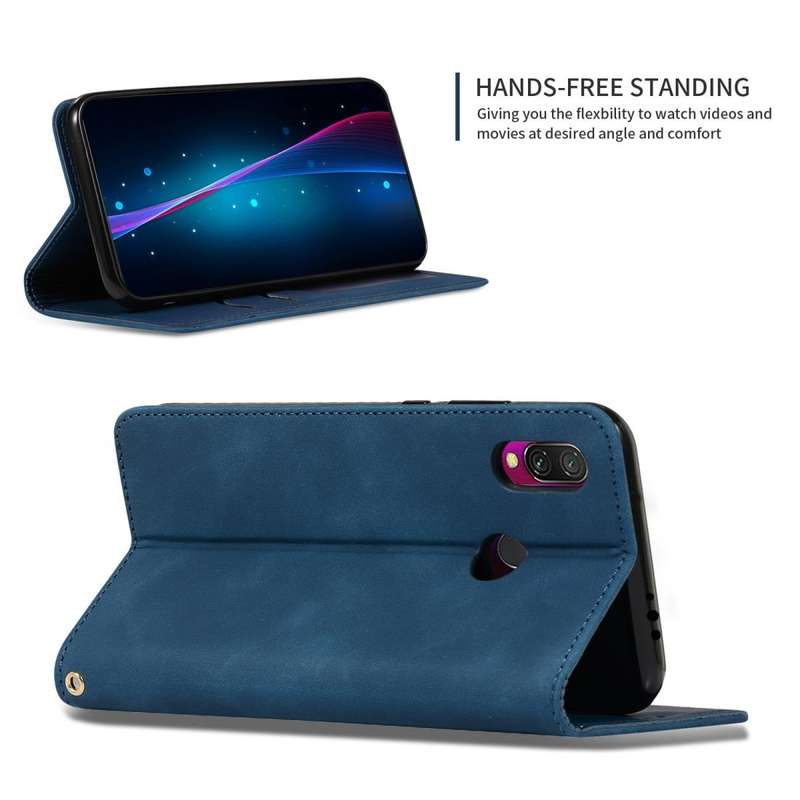 Retro Skin Feel Business Magnetic Horizontal Flip Leather Case for Xiaomi Redmi 7 / Redmi Y3(Navy...