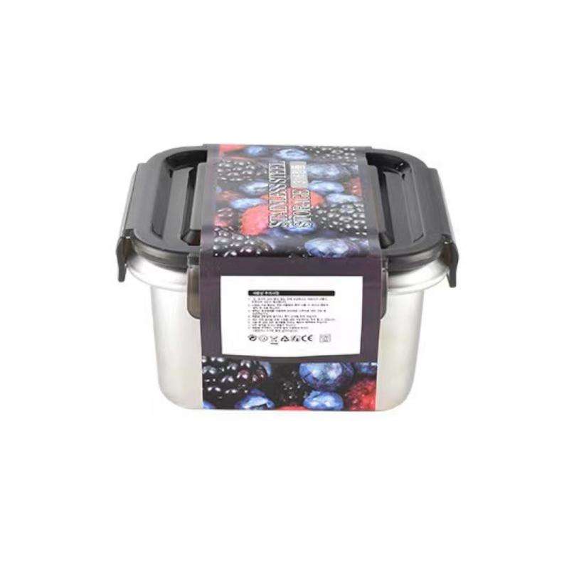 Refrigerator Refrigerated Storage Stainless Steel Airtight Crisper, Capacity: Square 750ML