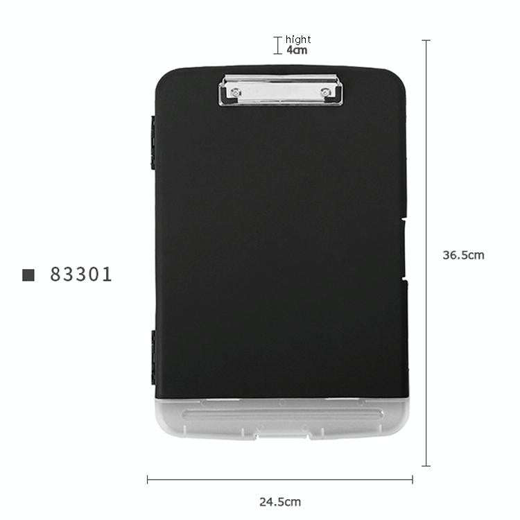 Outdoor Waterproof Paper Storage Archive Box A4 Multi-Function Copy Panel Clip File Box(Black)