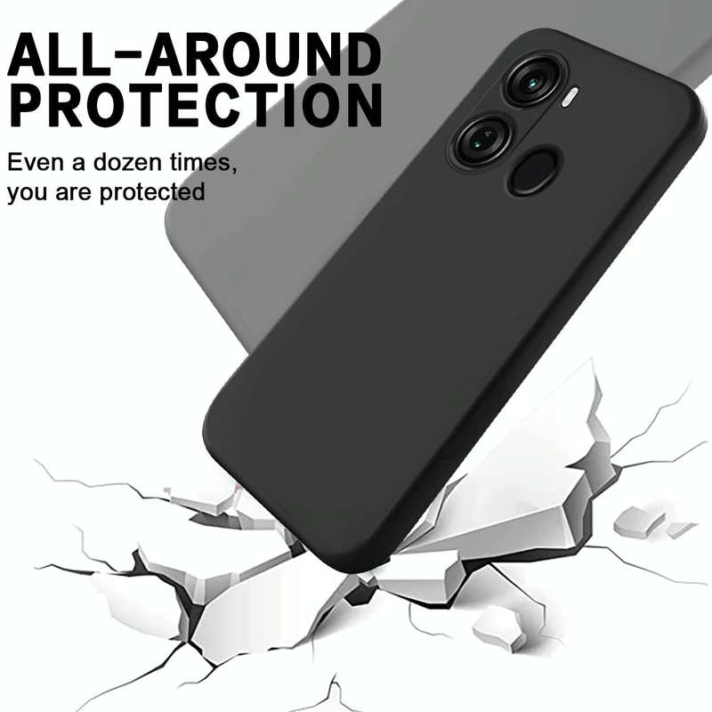 For Itel P40 Pure Color Liquid Silicone Shockproof Phone Case(Black)