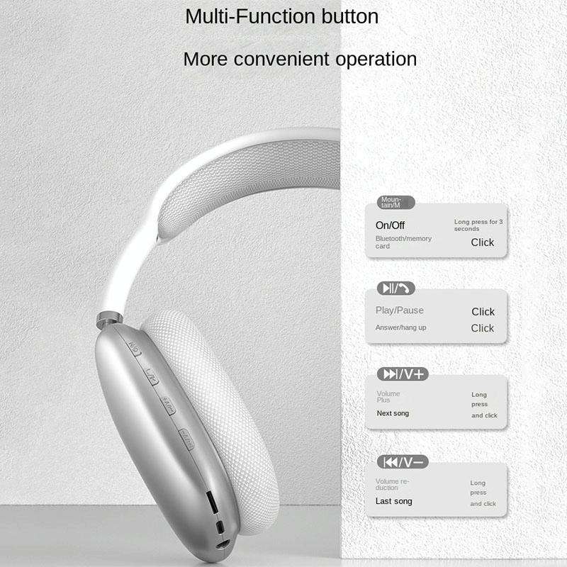 Wireless Bluetooth Headphones Noise Reduction Stereo Gaming Headset(Black)