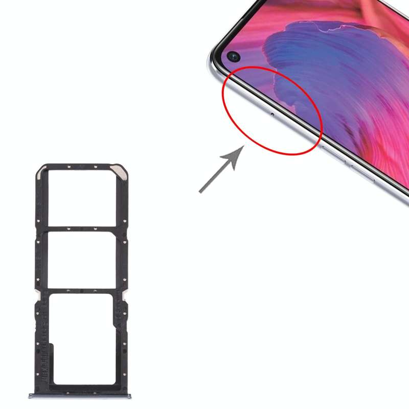 For OPPO A74 5G CPH2197 CPH2263  SIM Card Tray + SIM Card Tray + Micro SD Card Tray (Silver)