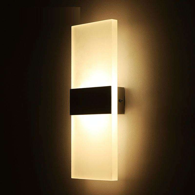 Right Angle Black LED Bedroom Bedside Wall Aisle Balcony Wall Lamp, Size:2211cm(Warm Light)