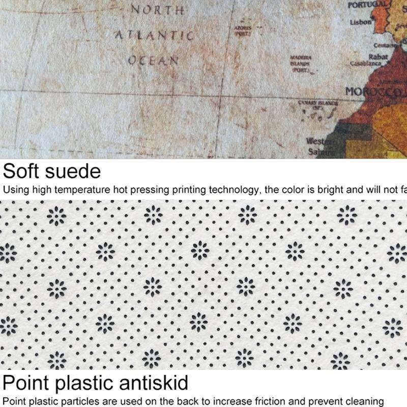 World Map Carpets Rug Bedroom Kids Baby Play Crawling Mat Memory Foam Area Rugs Carpet, Size:40x6...
